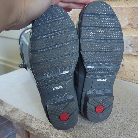 HUNTER I Original Tall Gloss Graphite Blue Grey Welly Rain Boots, US 5 EU 36 - Picture 13 of 16